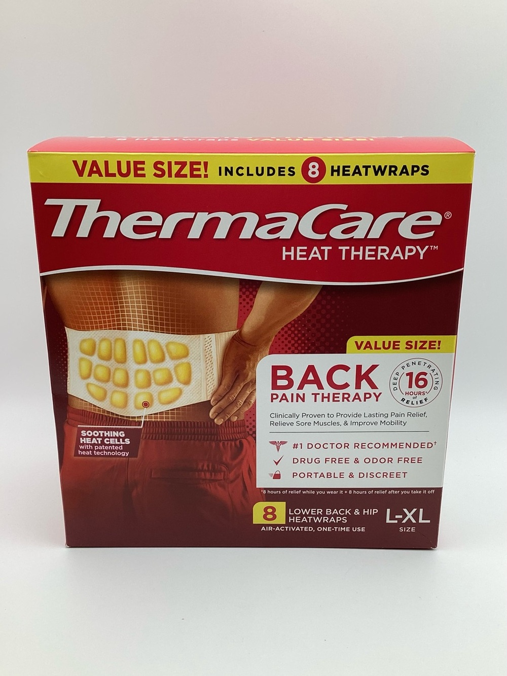 ThermaCare Back Pain Therapy Lower Back & Hip HeatWraps - Pack Of 8 #845183